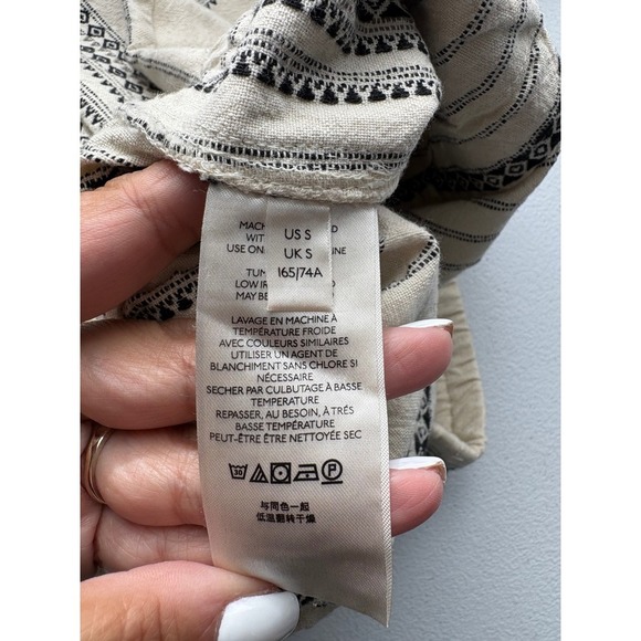 Anthropologie Women's Essential Beach Pants Beige Black Small - Picture 3 of 8